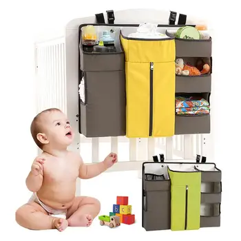 

Baby Crib Children's Bed Hanging Bag Portable Waterproof Diapers Bedside Organizer Bed Bumper Cradle Bag Bedding Accessories