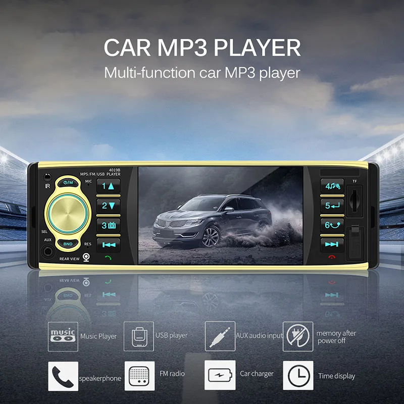 

4.1 inch TFT Car Radio 1 Din Mp5 Player Audio Stereo AUX FM Radio Station Bluetooth Auto Radio With USB/SD Remote Control