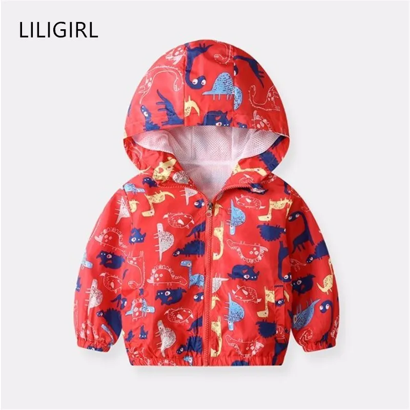 Детская куртка для мальчиков и девочек LILIGIRL Повседневная ветровка с капюшоном
