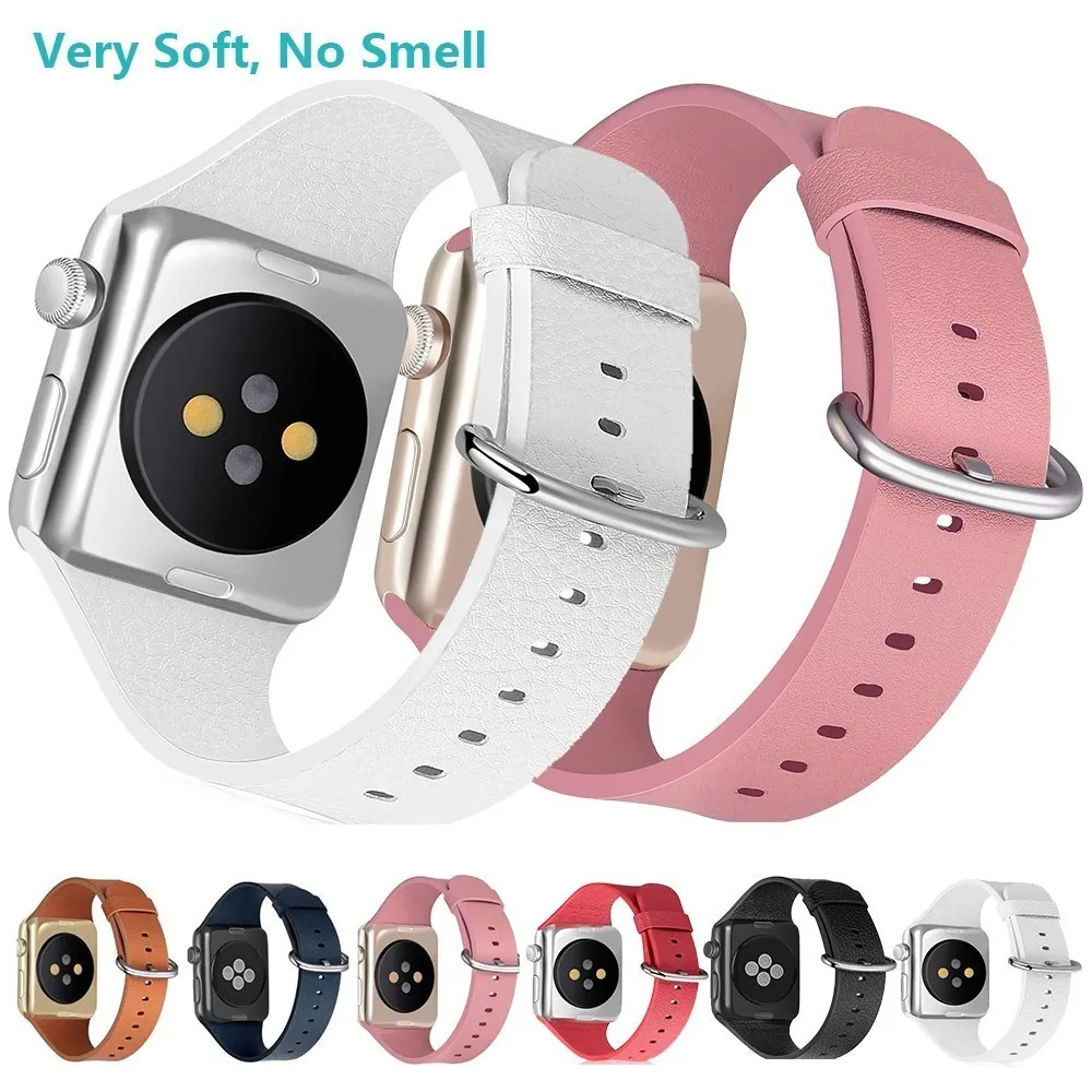 Пояса из натуральной кожи ремешок для Apple Watch группа 4 3 iwatch 42 мм 38 44 40 pulseira запястье браслет Смарт-часы аксессуары петли