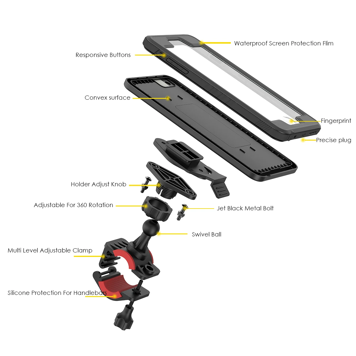 Водонепроницаемый чехол для телефона для iPhone 6/6s чехол 360 градусов Защита ударопрочный чехол для телефона с вращающимся велосипедным держателем для телефона