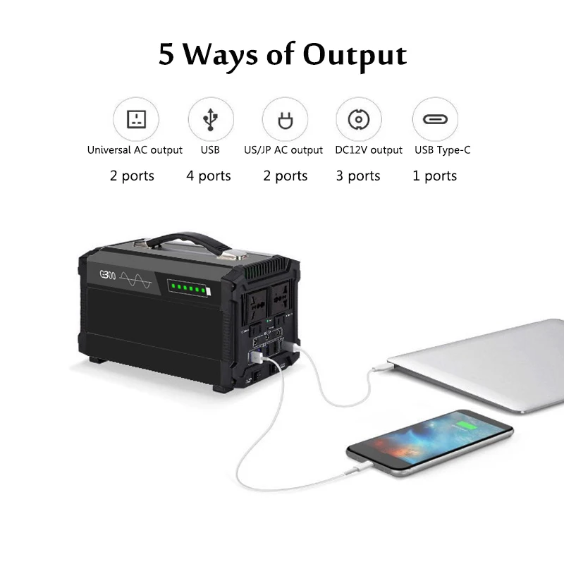 600W Max 80000mAh Inverter Portable Solar Generator UPS Pure Sine Wave Power Supply USB LCD Display Energy Storage Outdoor 600W Max 80000mAh Inverter Portable Solar Generator UPS Pure Sine Wave Power Supply USB LCD Display Energy Storage Outdoor