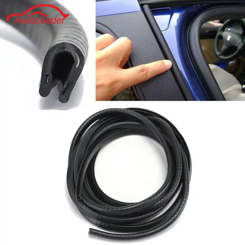 

4 M Black Car Edge Protector U-shaped Rubber Auto Door Noise Insulation Anti-Dust Soundproof Sealing Strips Trim