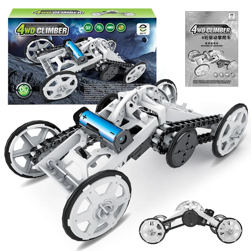 Self Assembly DIY005 Electric Smart vehicle Car Learning Educational Toys For Children Birthday Gift Toy Models Gadget Hobby