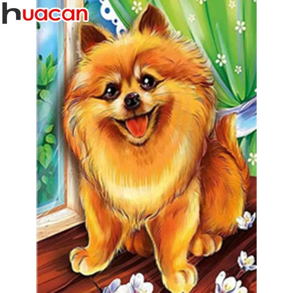 

Huacan 5D DIY Diamond Painting Dog Mosaic Full Square Diamond Embroidery Animal Cross Stitch Rhinestones Handmade Decor Home