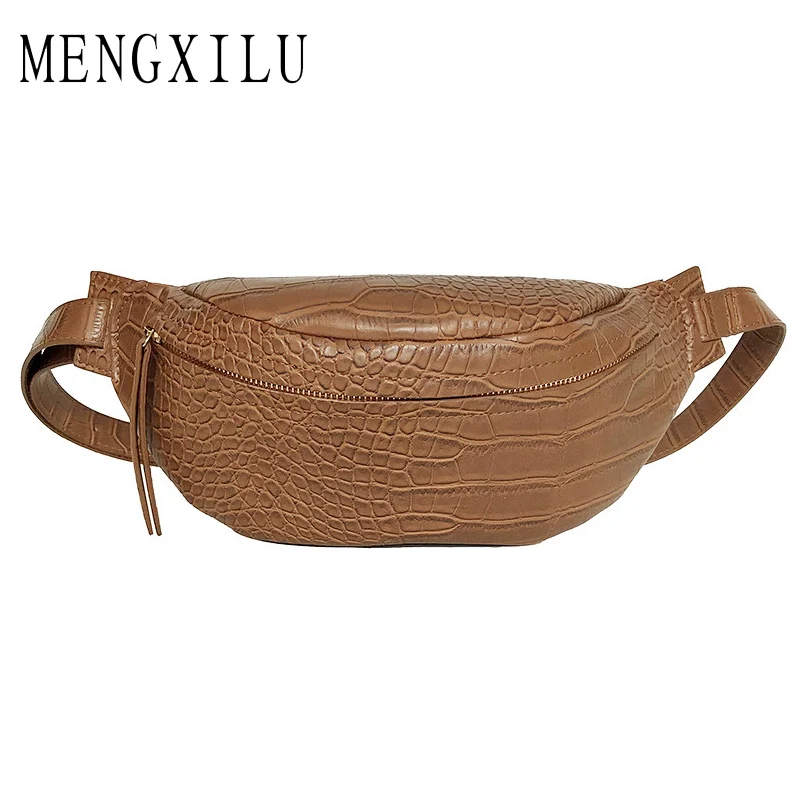 

Classic Trendy Waist Bag Women PU Leather Crocodile Print Bags Fashion High Capacity Casual Fanny Belt Pack Causal Punk Bum Bag