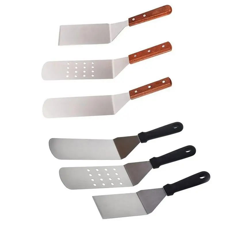 

3PCS/Set Stainless Steel/Plastic Handle Frying Pan Kitchen Shovel Fried Steak Shovel Teppanyaki Shovel Shovel Kitchen Tool Set