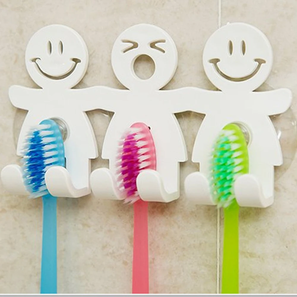 

Fun Smile Face Bathroom Kitchen Toothbrush Towel Holder Wall Sucker Hook Cup Stand Toothbrush & Toothpaste Holders Top Sale