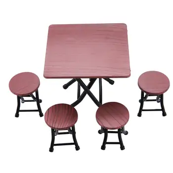 

1:12 Scale Dollhouse Foldable Dining Table and Chairs For Mini Doll House Miniatures Furniture Toys Gifts For Children Birthday