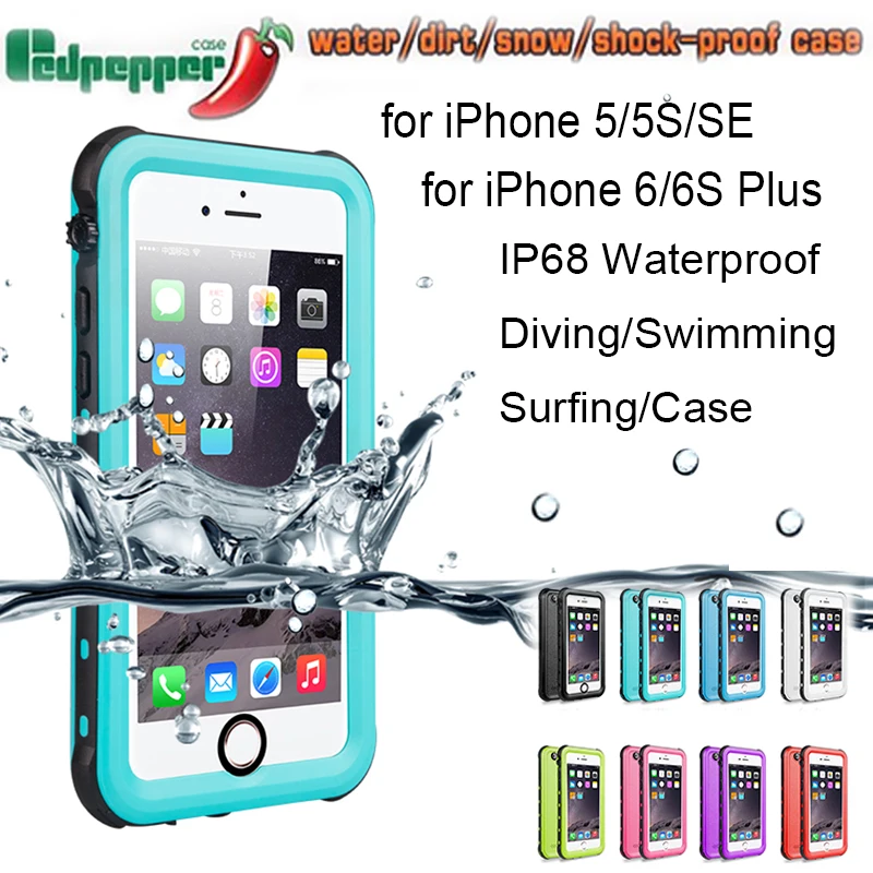 

Redpepper Dot+ Waterproof Swimming Shockproof Case For iPhone 5S SE 6 6S Plus Waterproof Series IP68 Diving Retail B