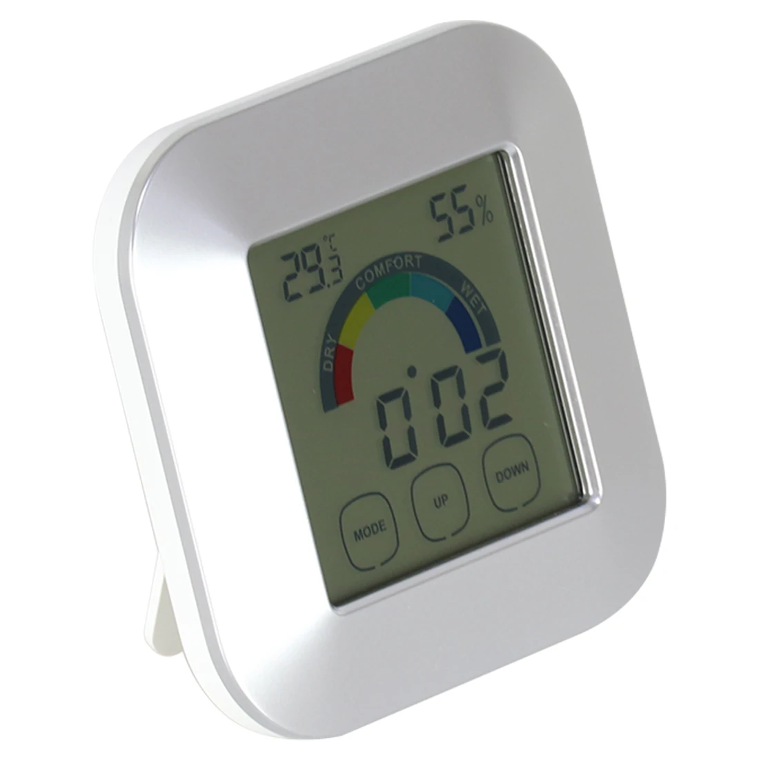 

1pc Thermometer Humidity Monitor with Touchscreen Backlight Timer Smart Digital Hygrometer Temperature Gauge Meter with Clock