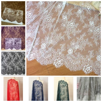 

3 meters/lot 1.5m wide Eyelash lace fabric DIY Wedding dress fabric Home decoration accessories Garment skirt The sewing cloth