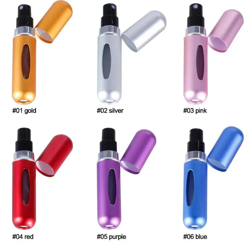 

New 5ml Refillable Mini Perfume Spray Bottle Aluminum Spray Atomizer Portable Travel Cosmetic Container Perfume Bottle