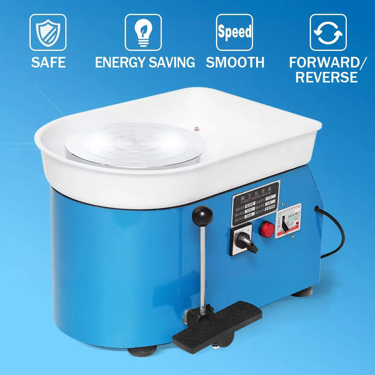 

250W 220V 25CM Electric Pottery Wheel Machine Ceramic Pottery Forming Machine DIY Clay Tool For Pottery Bar