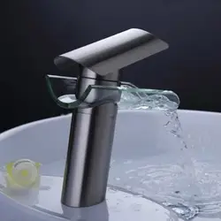 BMBY-одна ручка стеклянный водопад ванная комната кухонная раковина круглый бассейн кран Однорычажный смеситель кран