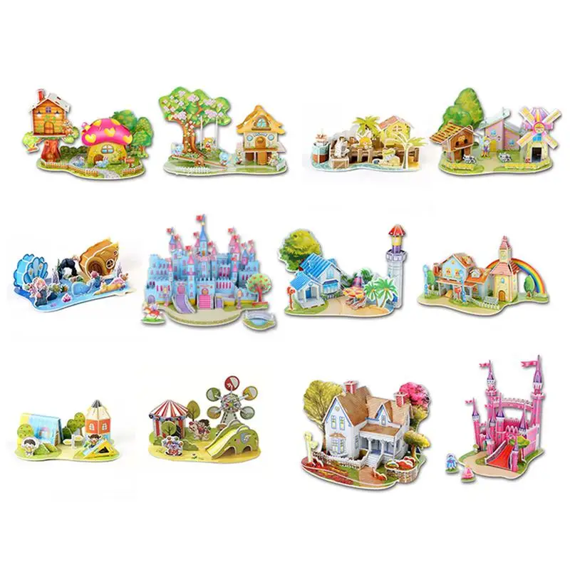 Children 3D Paper Jigsaw Puzzle DIY Building Model Assembly Educational And Interactive Toy For Kids Children 3D Paper Jigsaw Puzzle DIY Building Model Assembly Educational And Interactive Toy For Kids