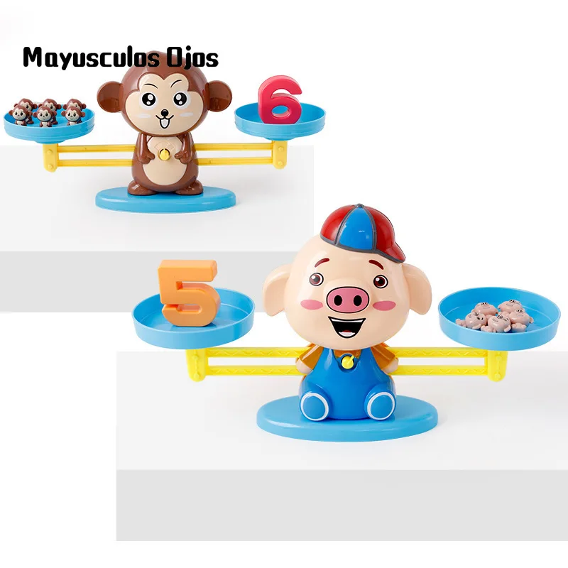 

Children's Math Enlightenment Little Monkey Early Learning Balance Girl Digital Addition And Subtraction Scale Toy