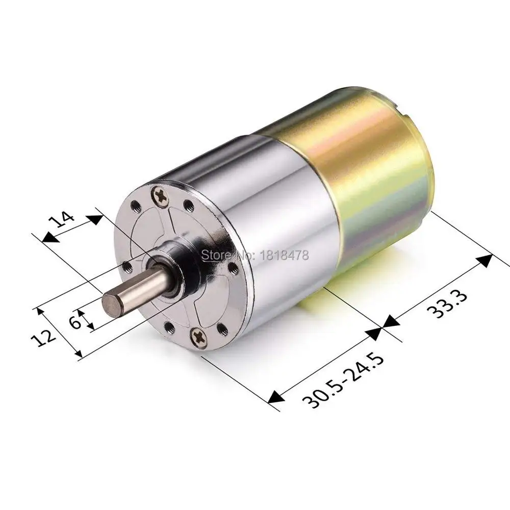 12V DC 20RPM High Torque Gear Motor 37MM