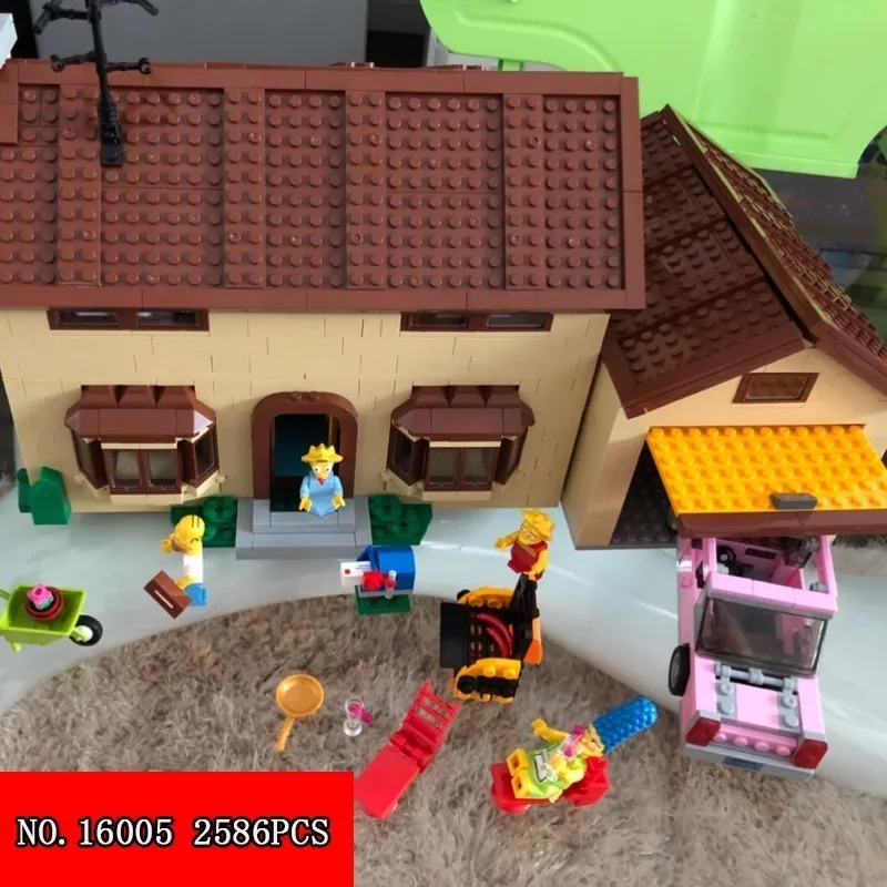 

Lepin 2586pcs Film Series Simpson Real House Compatible Happy High Spelling Insert Building Block Alpinia Oxyphylla Toys 16005
