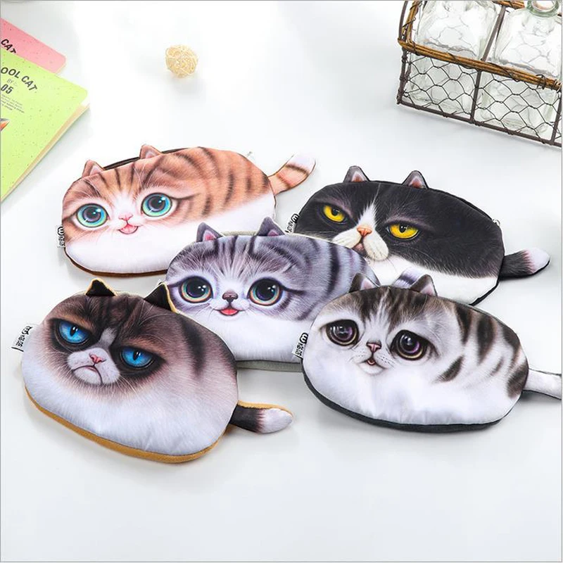 

NOVERTY Kawaii Cats 3D Large Capacity Plush Pencil Cases Bags Pouch Cute Cartoon Pen Box Office School Stationery Supplies 04896
