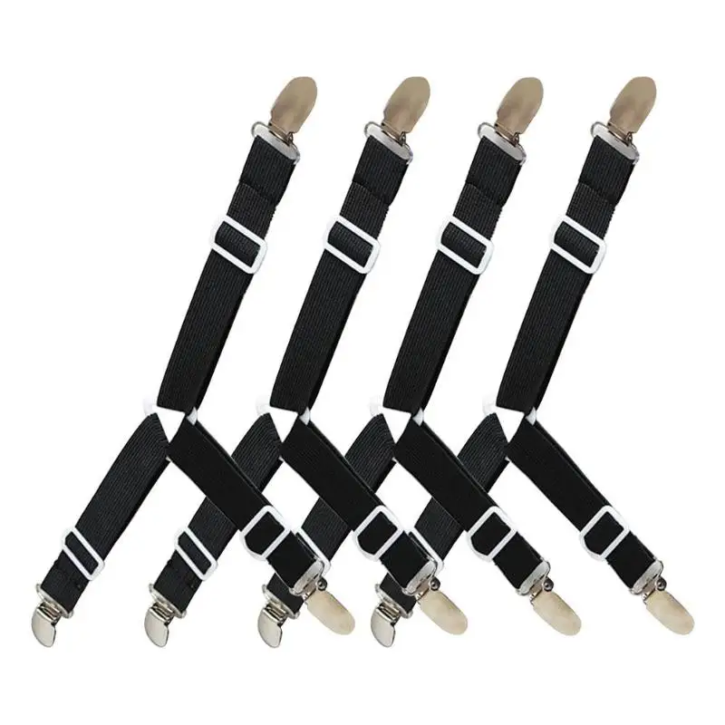 

4pcs Anti-Slip Fixed Bed Sheet Clip Adjustable Table Cloth Clip Triangle Single-Button Fixed Bed Sheet Clip Quilt Anti-Slip Clip