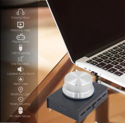 

Mini USB Volume Control Knob Audio Adjuster with USB Cable for PC Speaker T9U0