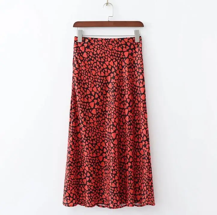 Летние Сатиновые длинные юбки, Женская юбка с высокой талией, леопардовая юбка с ромашками, корейские милые юбки