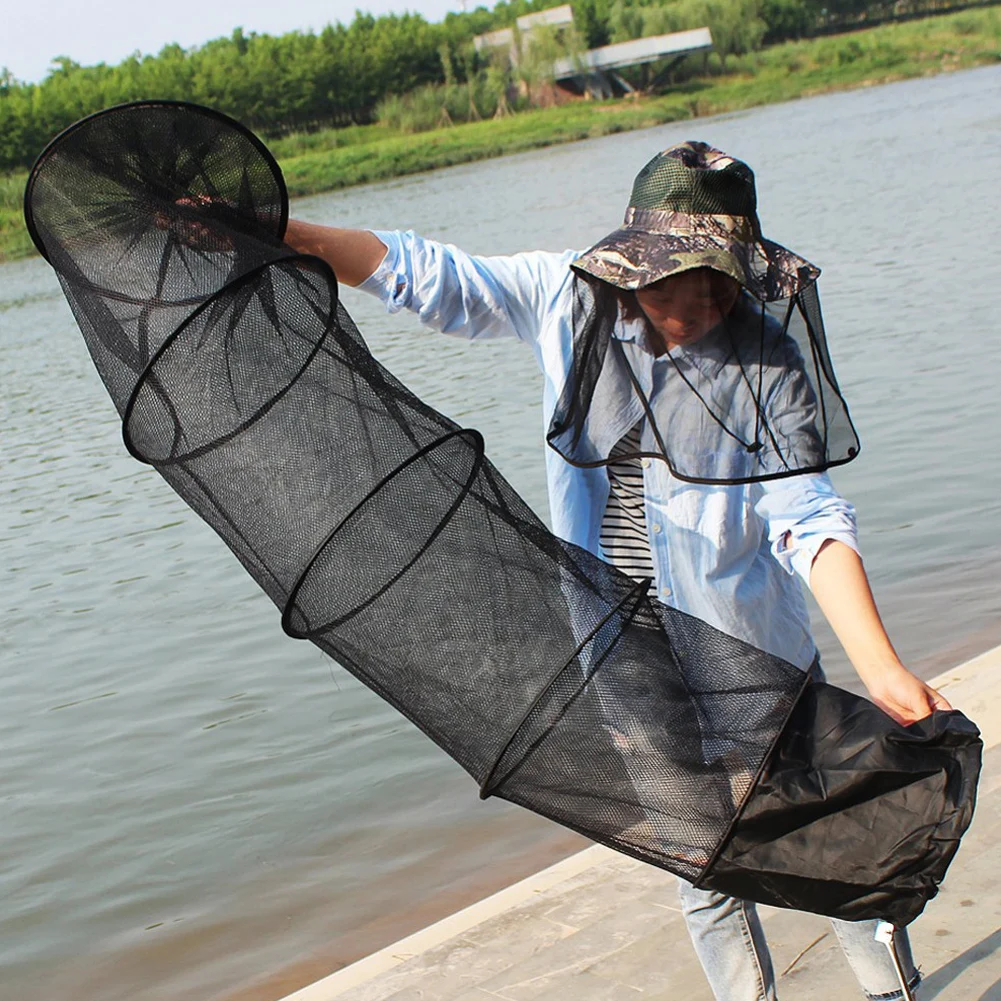 

Fishing Net Tackle 150*30cm Cage 5 Layers Portable Collapsible Creel Net Fishing Gear Network