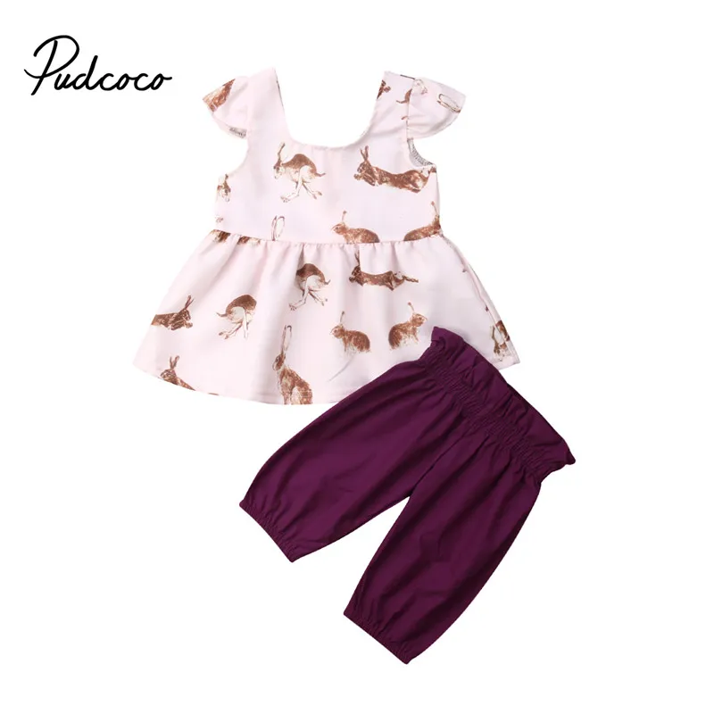 pudcoco Newborn Baby Girl Bunny Clothes set Cotton Bebe Girls Dress