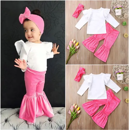 baby velvet bell bottoms