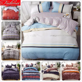 

Duvet Cover 3/4 Pcs Bedding Set Adult Kids Soft Cotton Bed Linen Single Full Queen King Size Bedspreads 150x200 180x220 200x230