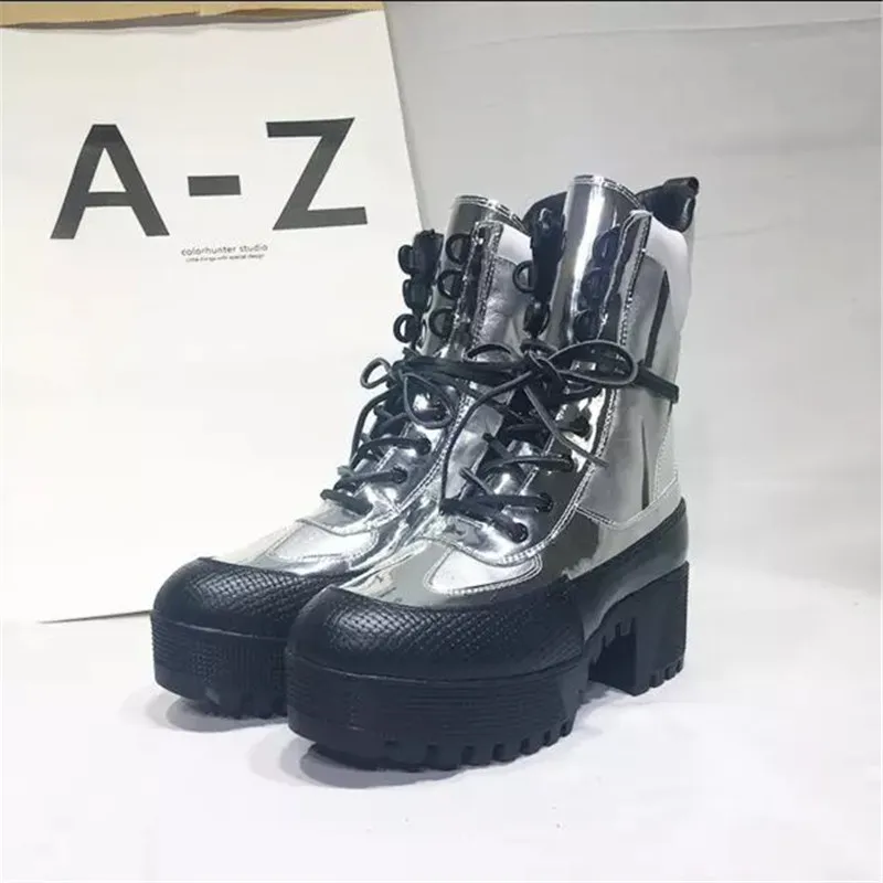 Diseñador Moda Zapatos Para Mujeres De as Picture Lujo As Mujer Picture Punk Con Botas Tacón Grueso Alto Estilo Plataforma Cuña qzqtOA5xfn