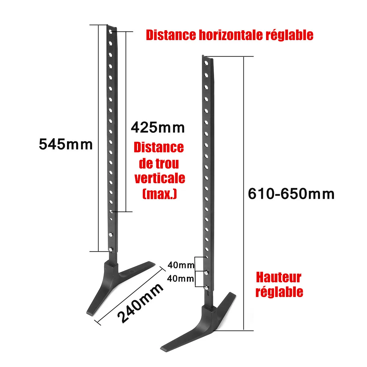 حامل تلفاز قاعدة سبائك + الصلب LEORY البلازما LCD بشاشة مسطحة العالمي الجدول أعلى الركيزة جبل 32-55 ارتفاع قابل للتعديل سهلة التركيب