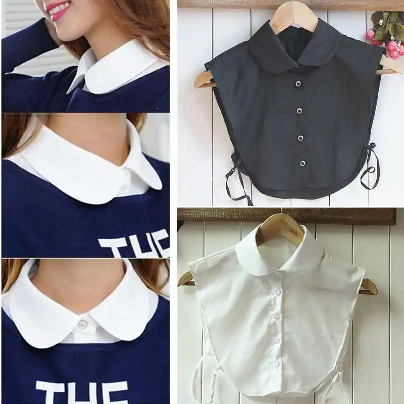 1pc Women Ladies Vertical Small Lapel Blouse Top Shirt Collapsible False Collar Detachable Collars Harajuku fashion 2019 |