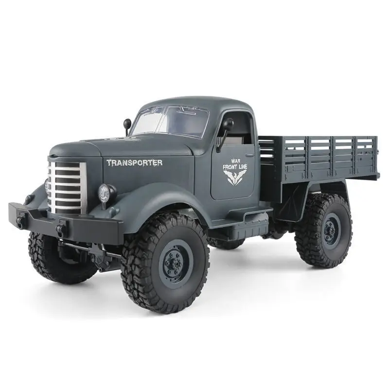 JJR/C JJRC Q61 1/16 2.G 4WD Off-Road Military Trunk Crawler RC Car Remote Control Toys Brush Motor Kids Boys Gifts Green Grey