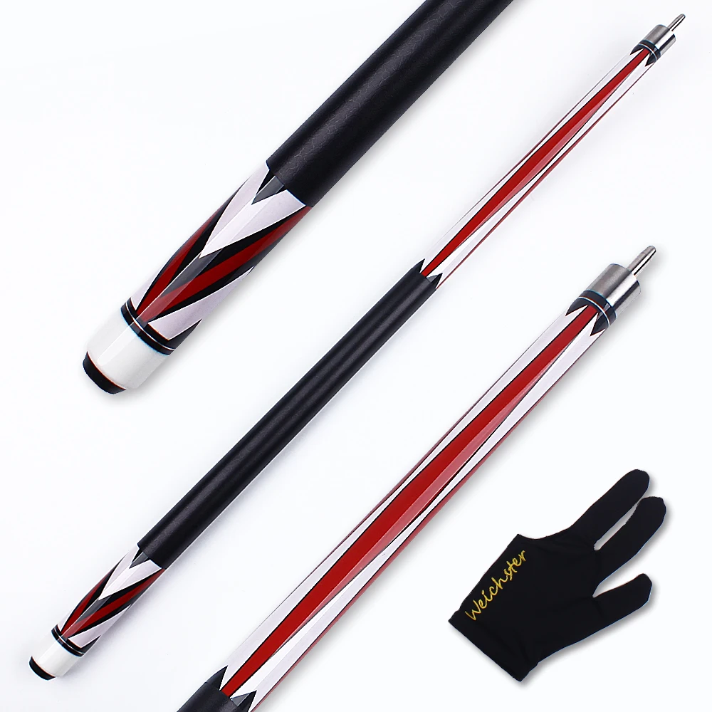 

Weichster fast joints PU grip 1/2 Stick Maple Wood 57" Billiard Pool Cue with Glove