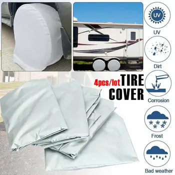 

4pcs/lot Tire Covers Aluminum Film Tire Sun Protectors Universal Fits 27 To 29 Tire Diameters For Jeep For Truck For SUV