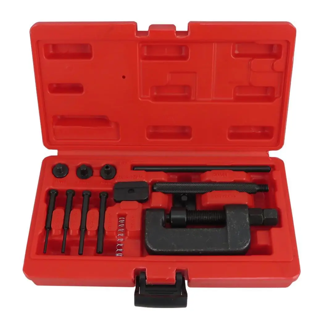 

Motorcycle Bicycle Chain Breaker Set Link Splitter Riveting Repair Tool Kit Motorcycle, Red Black
