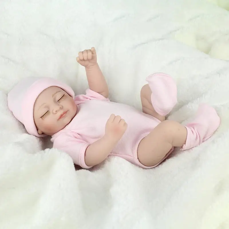 

Girl Baby Bath Grow Up Educational Toy Silicone Vinyl Simulation Baby Doll With Clothes Pink Clothes Brand New And High Quality