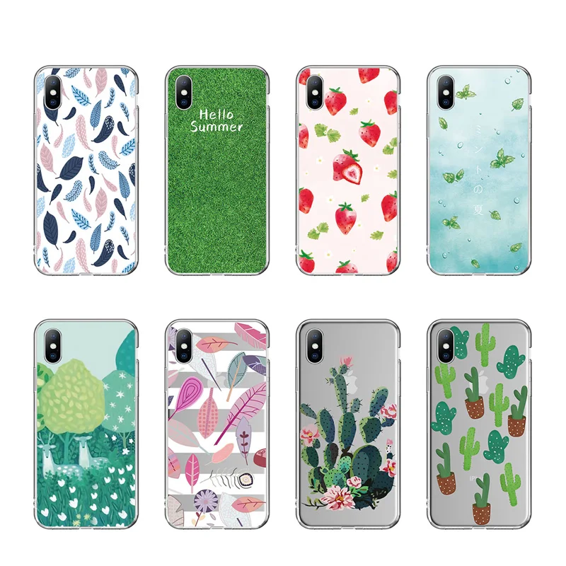 Lovebay Телефон чехол для iPhone 6 6s 7 8 Plus X XR XS Макс 5 5S SE мода мультфильм кактус зеленый