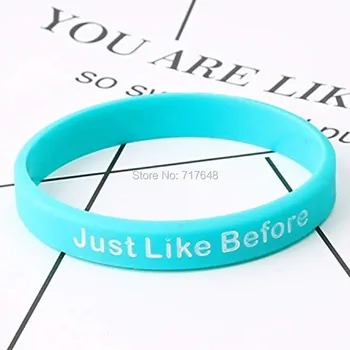 

100pcs Inspirational Just Like Before wristband silicone bracelets free shipping by epacket A