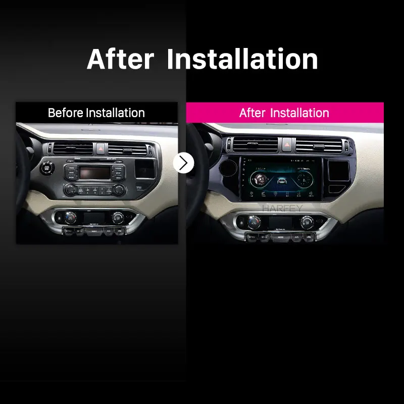 Harfey Auto Navigation for KIA Rio LHD 2012 2013-2015 HD Touchscreen Android 8.1 9'' Radio Support