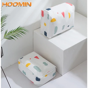 

HOOMIN Waterproof Foldable Quilt Storage Bags Closet Organizer Bag for Clothes Blanket Pillow Luggage Square Packing Bag