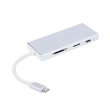 USB C концентратор, 7 в 1 USB C адаптер(PD) порт доставки питания, 4k HDMI порт, Micro-SD/SD кард-ридер, 3 USB 3,0 порта, Mutil порты Com