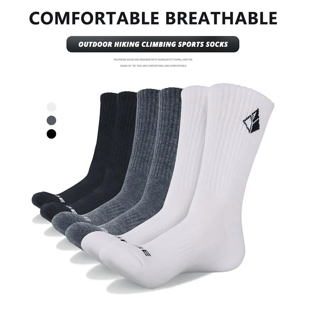 YUEDGE 3 Pairs Of Men's Compression Running Cotton Pad Air Cushion Outdoor Sports Walking Hiking Racing Cycling Socks