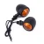 Durevole 2 Pcs Metallo Moto Cafe Racer Spia Indicatore di Direzione Luci Lampada Nero