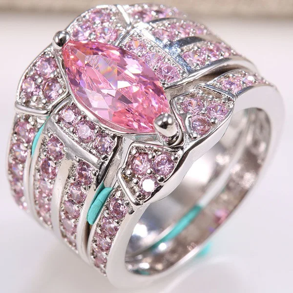 3 шт ювелирные изделия Bangtan кольцо набор Bague Свадебные драгоценные камни кольца