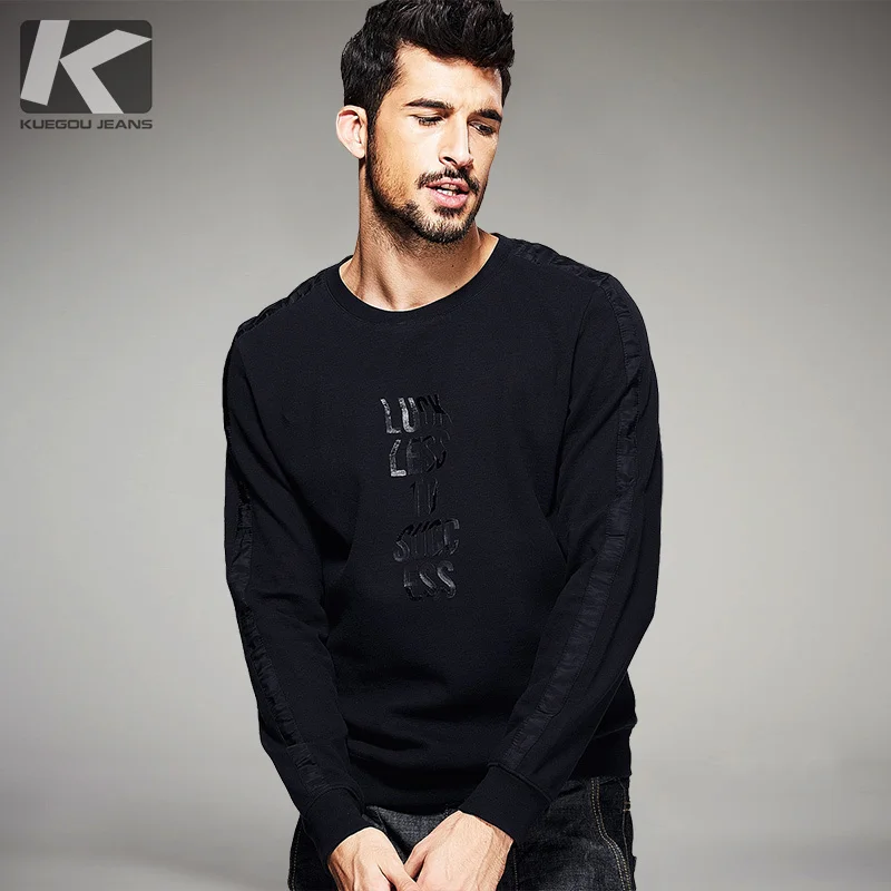 

New Spring Mens Fashion Sweatshirts Letter Patchwork Black Color Brand Clothing For Man's Slim Pullover Clothes Tracksuits 6050