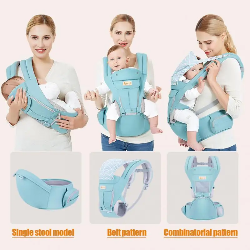 Открытый Многофункциональный кенгуру с капюшоном слинг рюкзак младенческий Хипсит Регулируемый обертывание для переноски детей#2