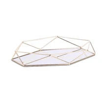 Скандинавском стиле стекло медь Геометрическая Шестигранная корзина для хранения коробки простота Стиль Домашний Органайзер ювелирные изделия ожерелье коробка